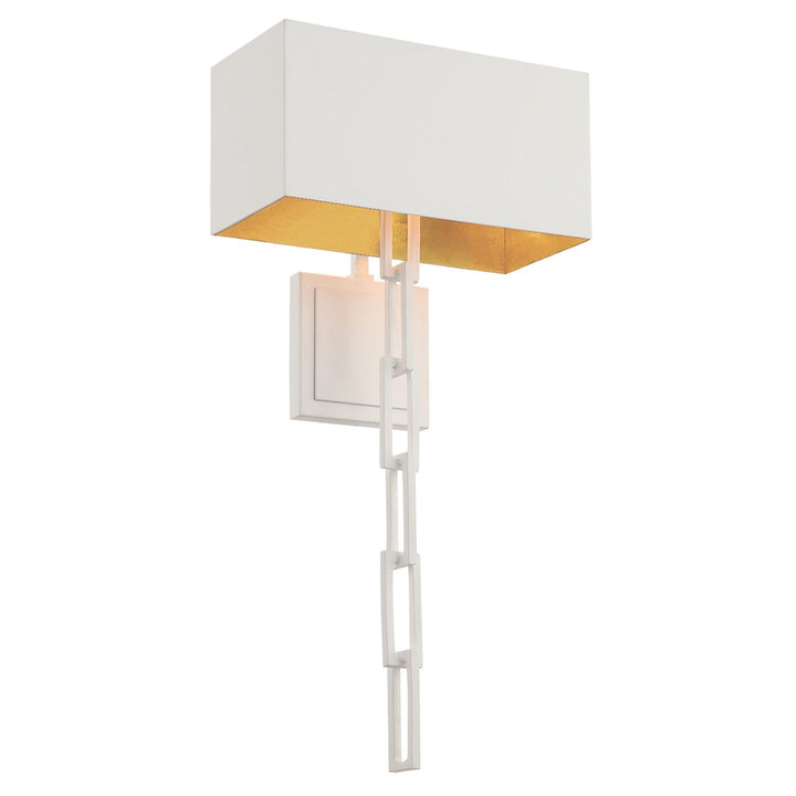 Crystorama Crystorama Brian Patrick Flynn Alston 2 Light Matte White + Antique Gold Sconce