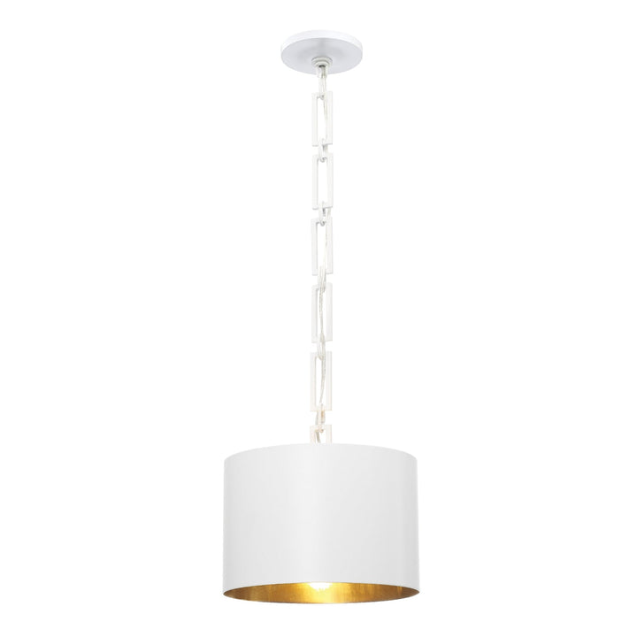 Crystorama Crystorama Brian Patrick Flynn Alston 1 Light Matte White + Antique Gold Mini Pendant