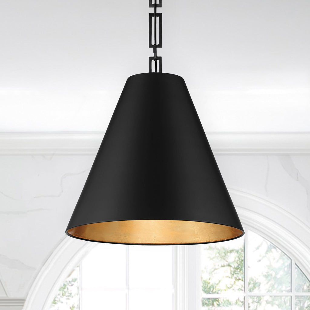 Crystorama Crystorama Brian Patrick Flynn Alston 3 Light Matte Black + Antique Gold Chandelier