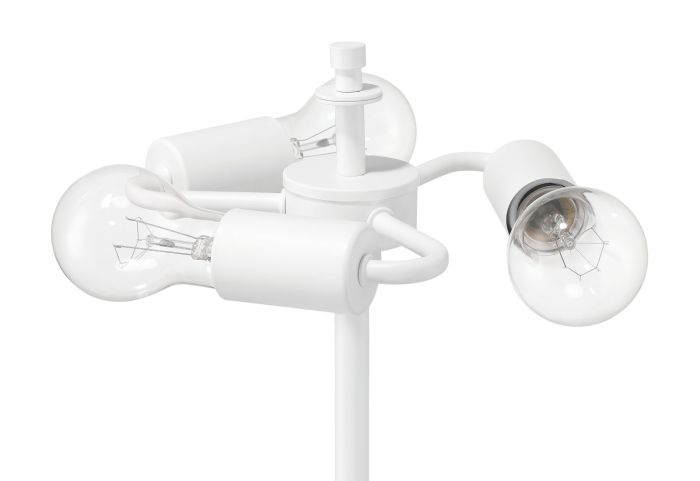 ##Antique Hardware## 3 Light Table Lamp in White