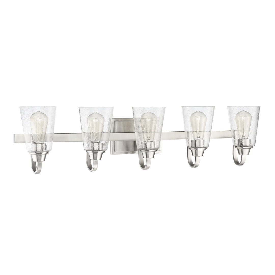 Grace 5 Light Vanity in Brushed Polished Nickel (Clear Seeded Glass) CRAFTMADE