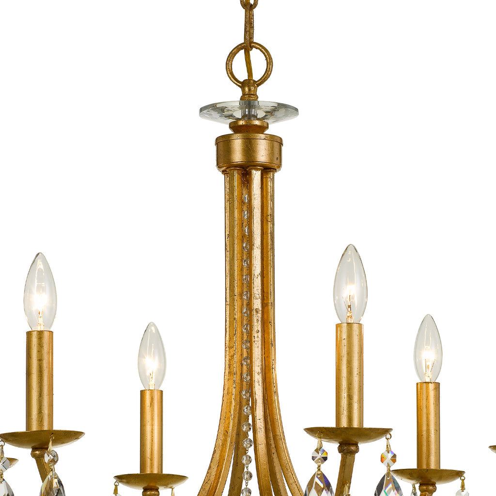 Crystorama Crystorama Bridgehampton 6 Light Hand Cut Crystal Antique Gold Chandelier