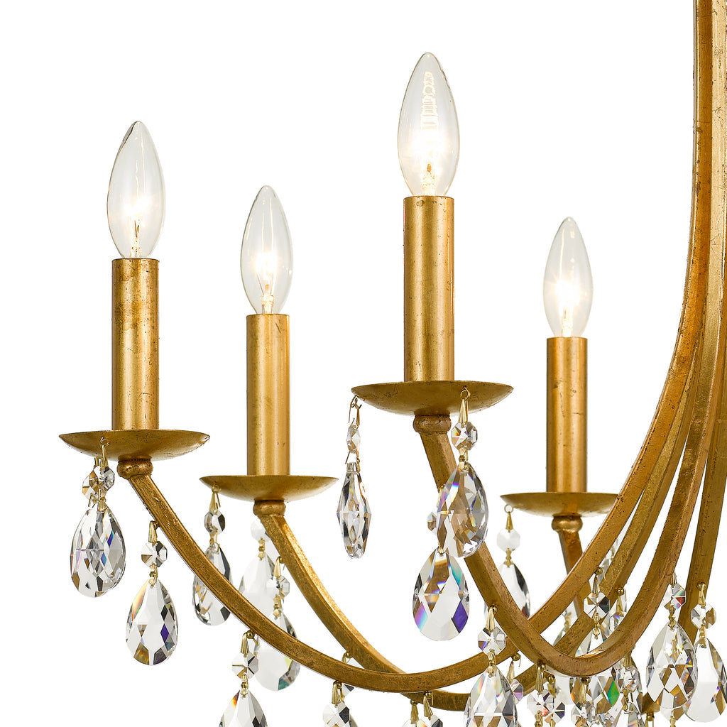 Crystorama Crystorama Bridgehampton 8 Light Hand Cut Crystal Antique Gold Chandelier