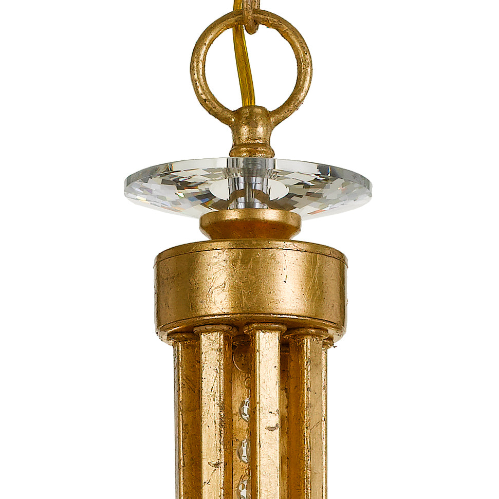 Crystorama Crystorama Bridgehampton 8 Light Hand Cut Crystal Antique Gold Chandelier