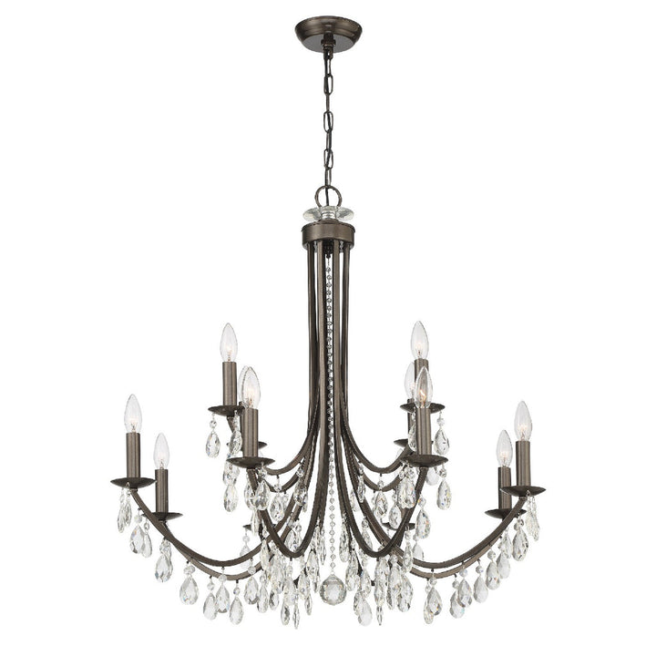 Crystorama Crystorama Bridgehampton 12 Light Hand Cut Crystal Vibrant Bronze Chandelier