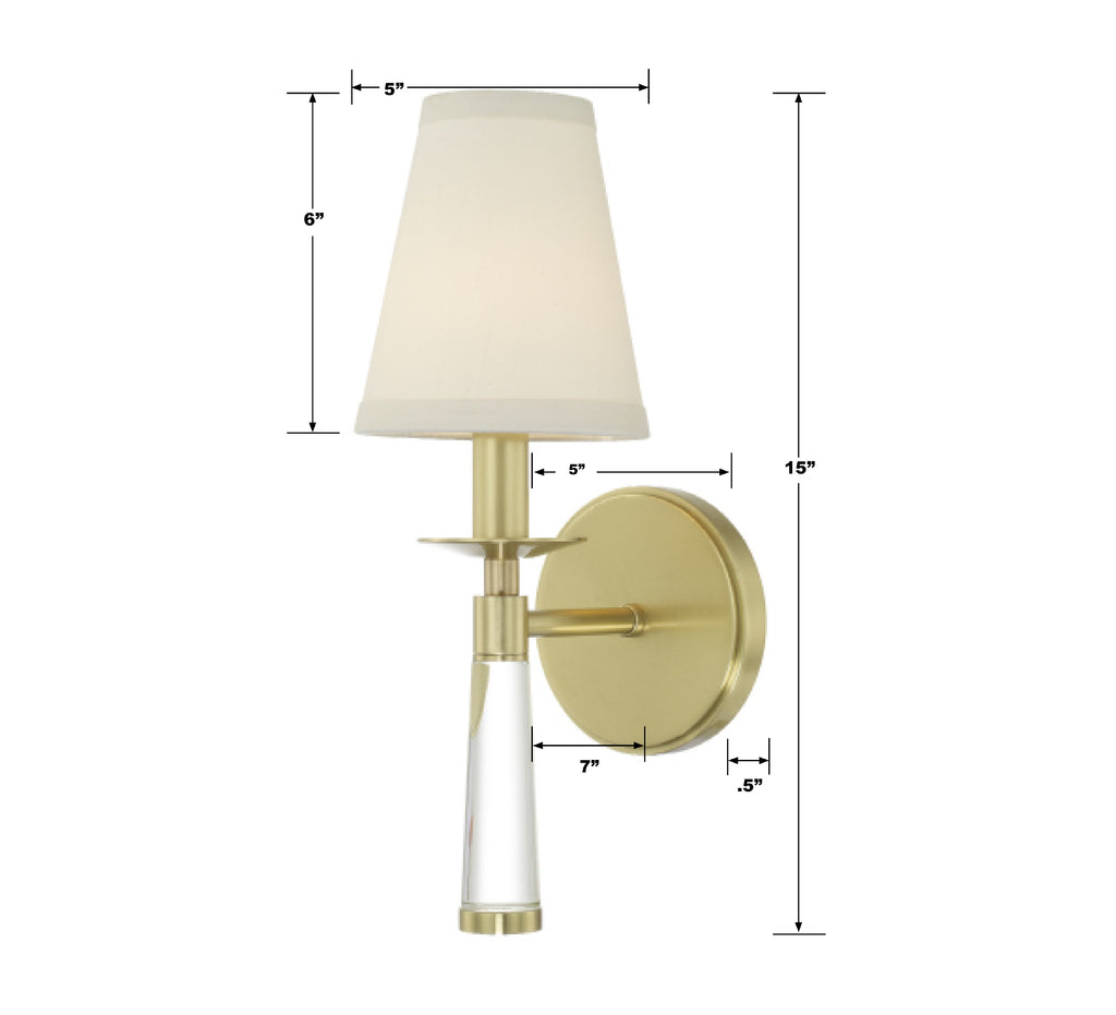 Crystorama Crystorama Baxter 1 Light Aged Brass Sconce