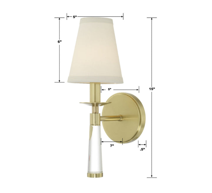 Crystorama Crystorama Baxter 1 Light Aged Brass Sconce