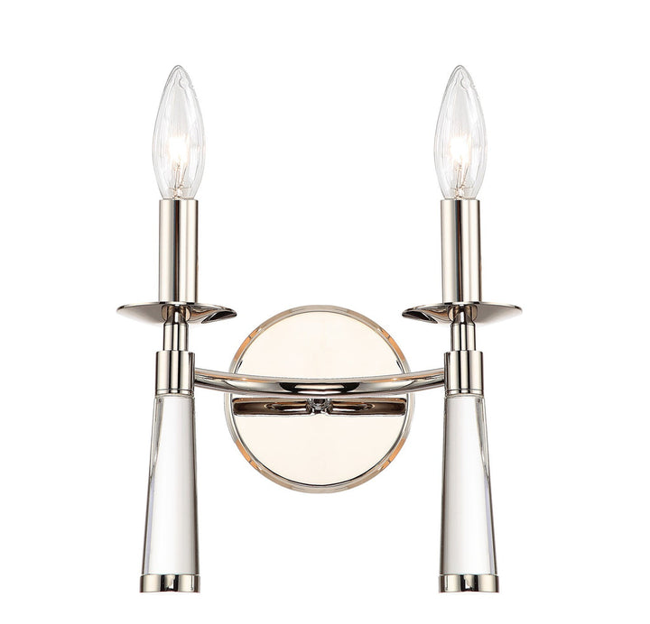 Crystorama Crystorama Baxter 2 Light Polished Nickel Bronze Sconce