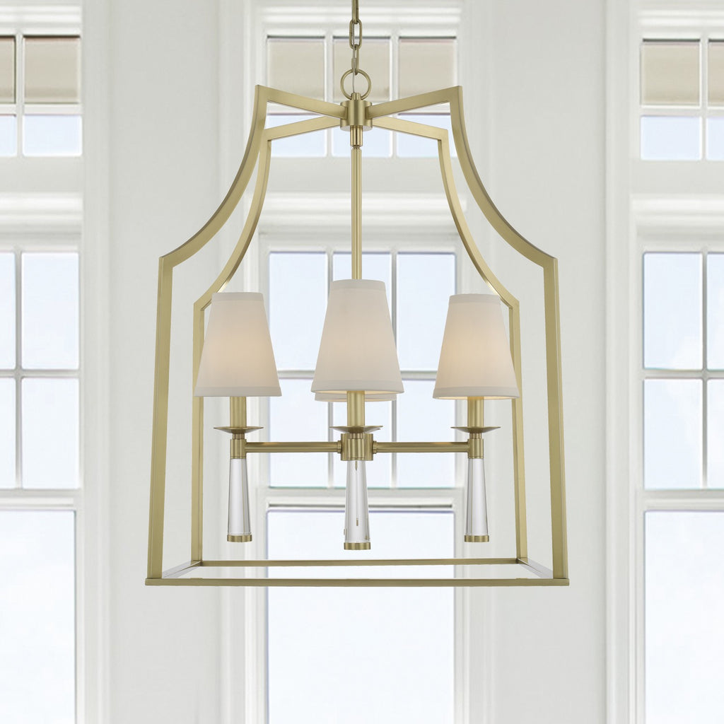 Crystorama Crystorama Baxter 4 Light Aged Brass Chandelier
