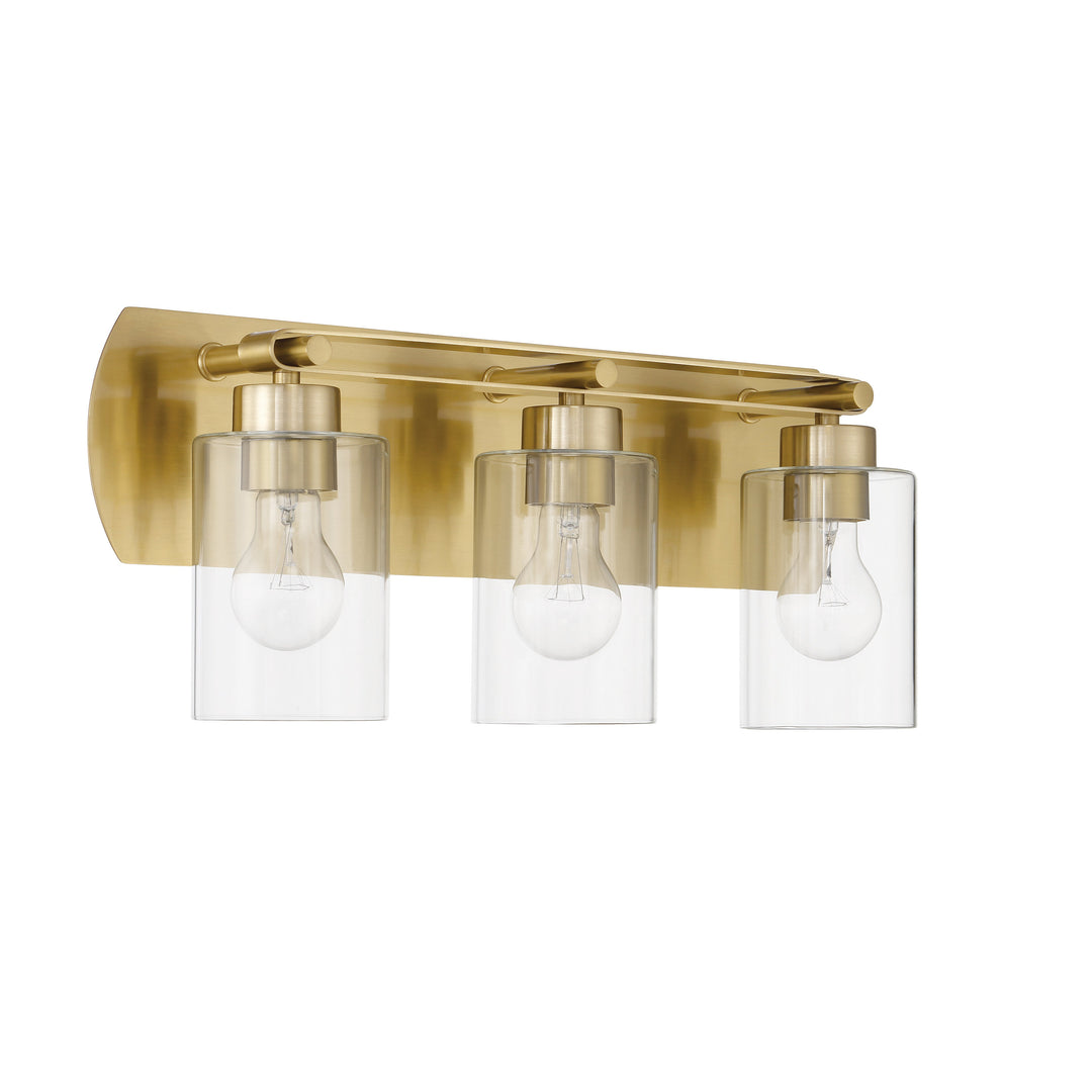 Hendrix 3 Light Vanity in Satin Brass CRAFTMADE