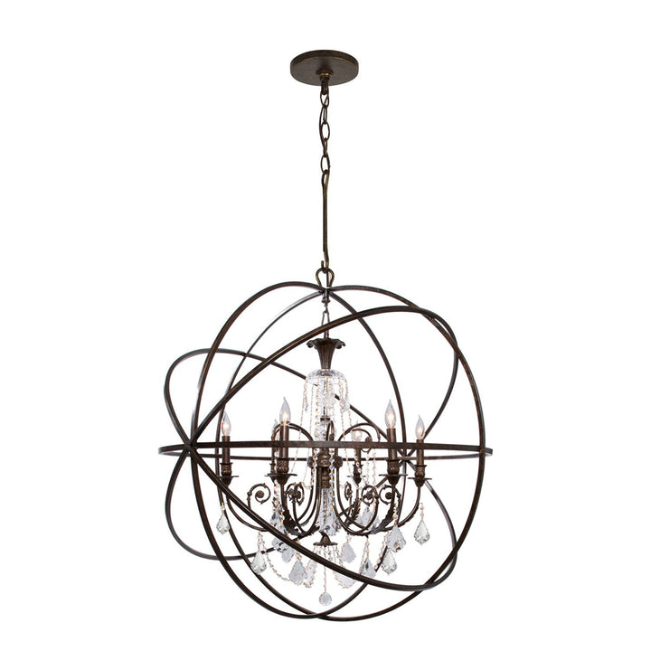 Crystorama Crystorama Solaris 6 Light Spectra Crystal English Bronze Sphere Chandelier