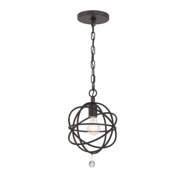 Crystorama Crystorama Solaris 1 Light Black Mini Pendant
