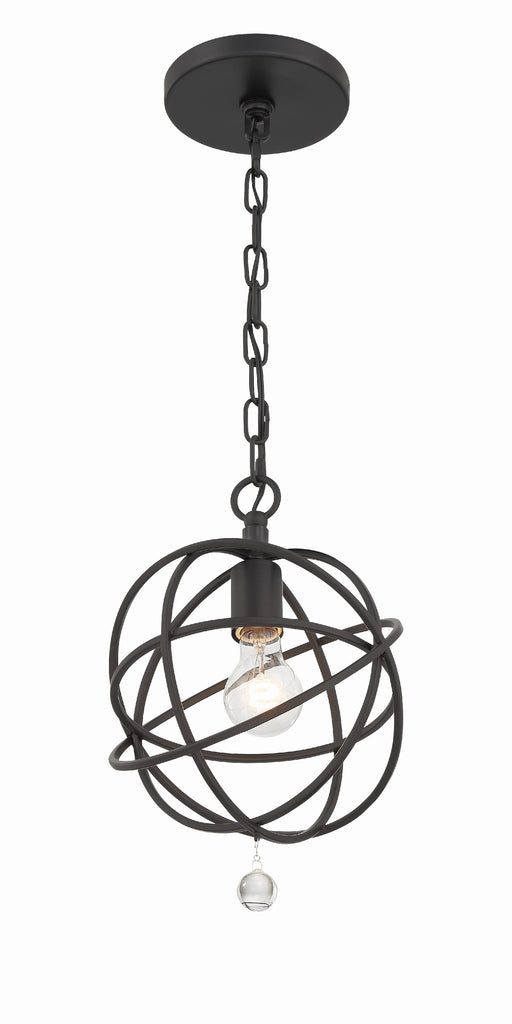 Crystorama Crystorama Solaris 1 Light Black Mini Pendant