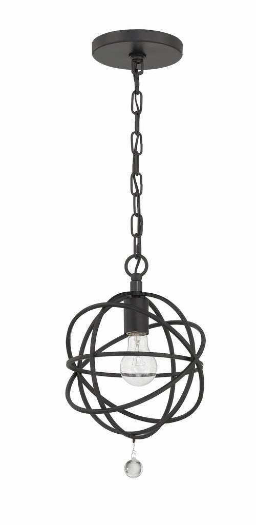 Crystorama Crystorama Solaris 1 Light Black Mini Pendant
