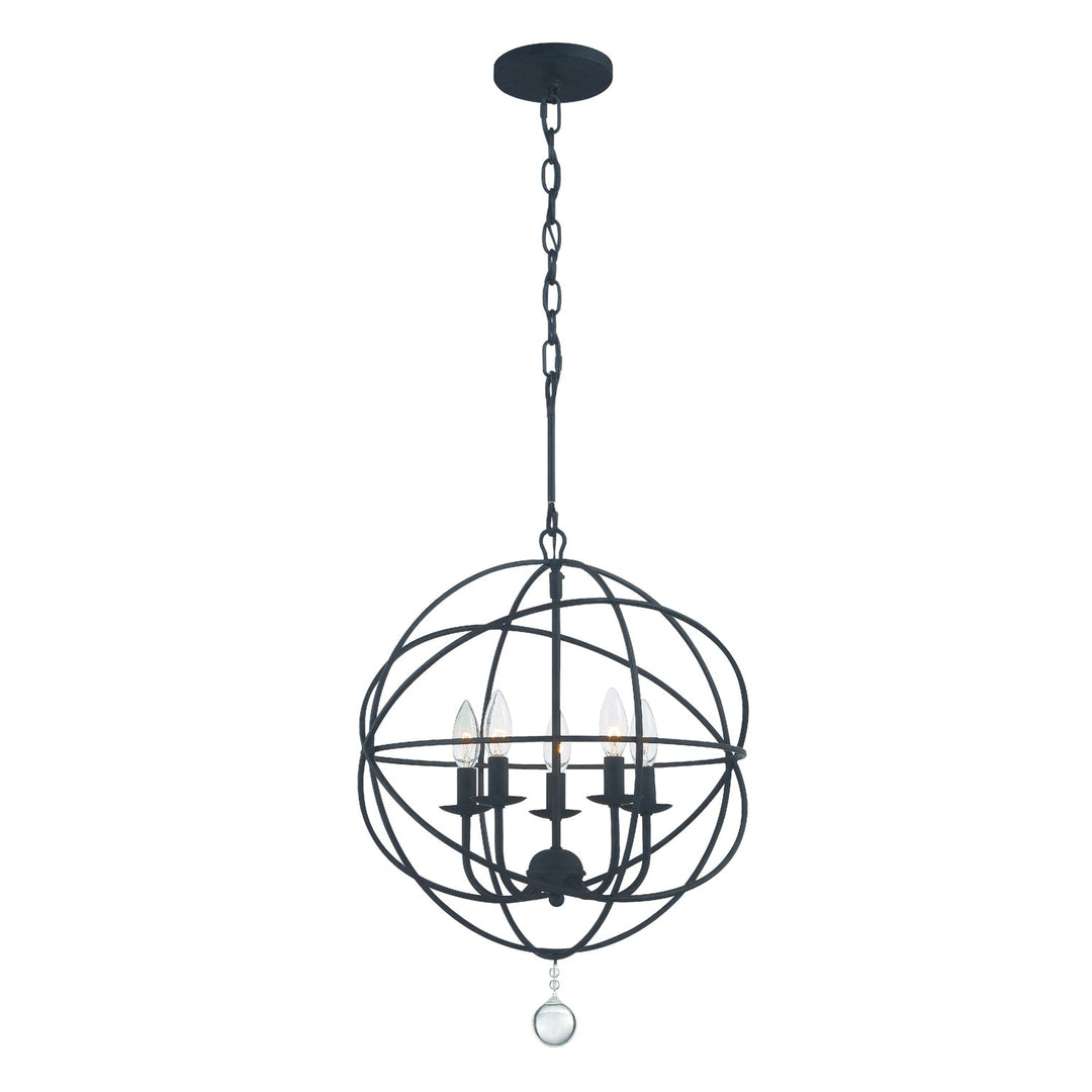 Crystorama Crystorama Solaris 5 Light Black Mini Chandelier