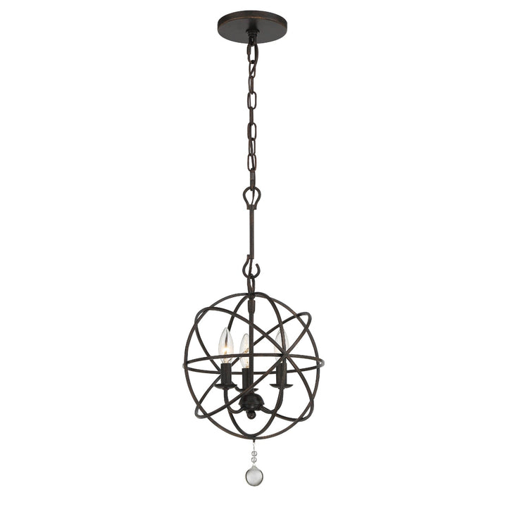 Crystorama Crystorama Solaris 3 Light English Bronze Mini Chandelier