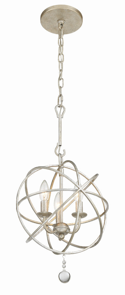 Crystorama Crystorama Solaris 3 Light Olde Silver Mini Chandelier
