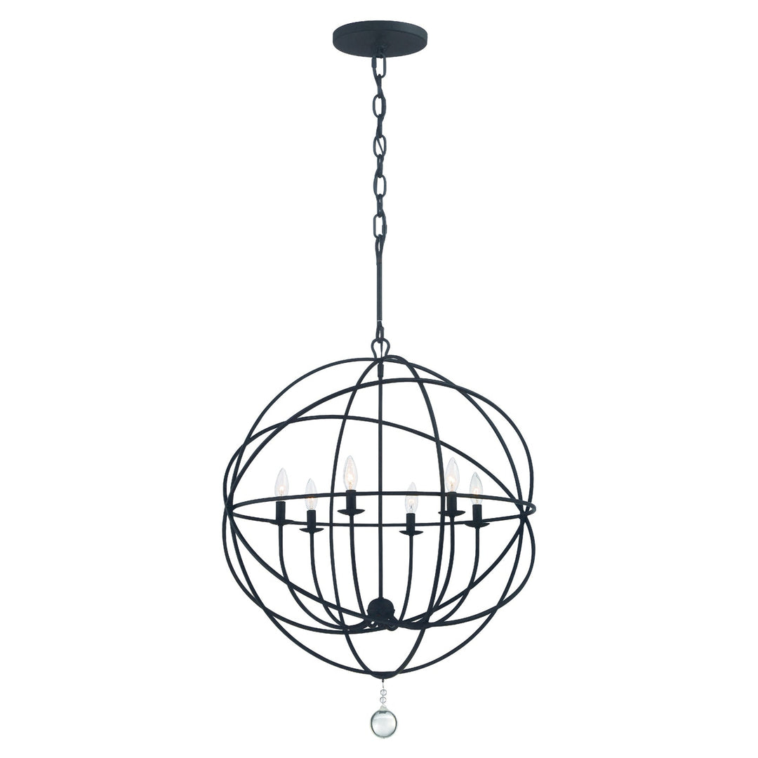 Crystorama Crystorama Solaris 6 Light Black Chandelier