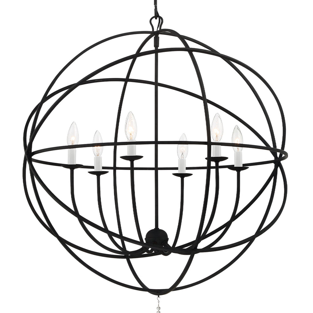 Crystorama Crystorama Solaris 6 Light Black Chandelier