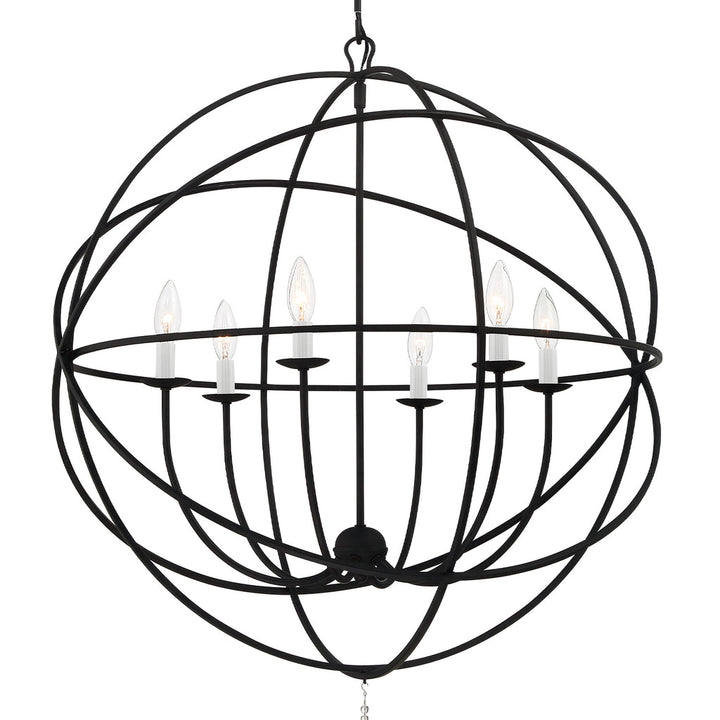Crystorama Crystorama Solaris 6 Light Black Chandelier