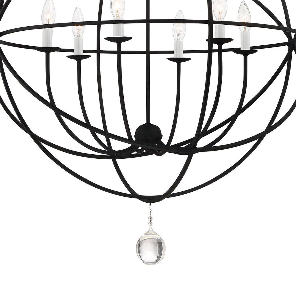 Crystorama Crystorama Solaris 6 Light Black Chandelier