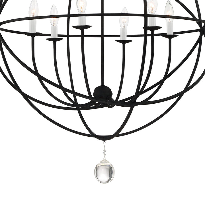 Crystorama Crystorama Solaris 6 Light Black Chandelier