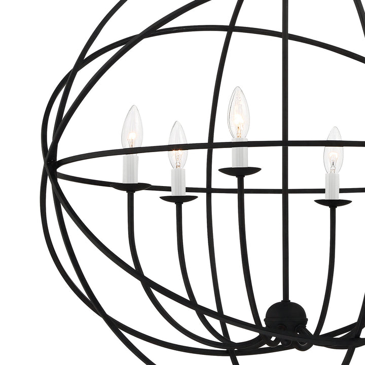 Crystorama Crystorama Solaris 6 Light Black Chandelier
