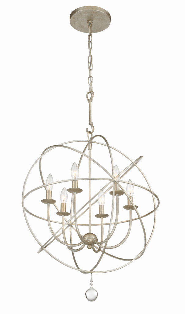 Crystorama Crystorama Solaris 6 Light Olde Silver Sphere Chandelier