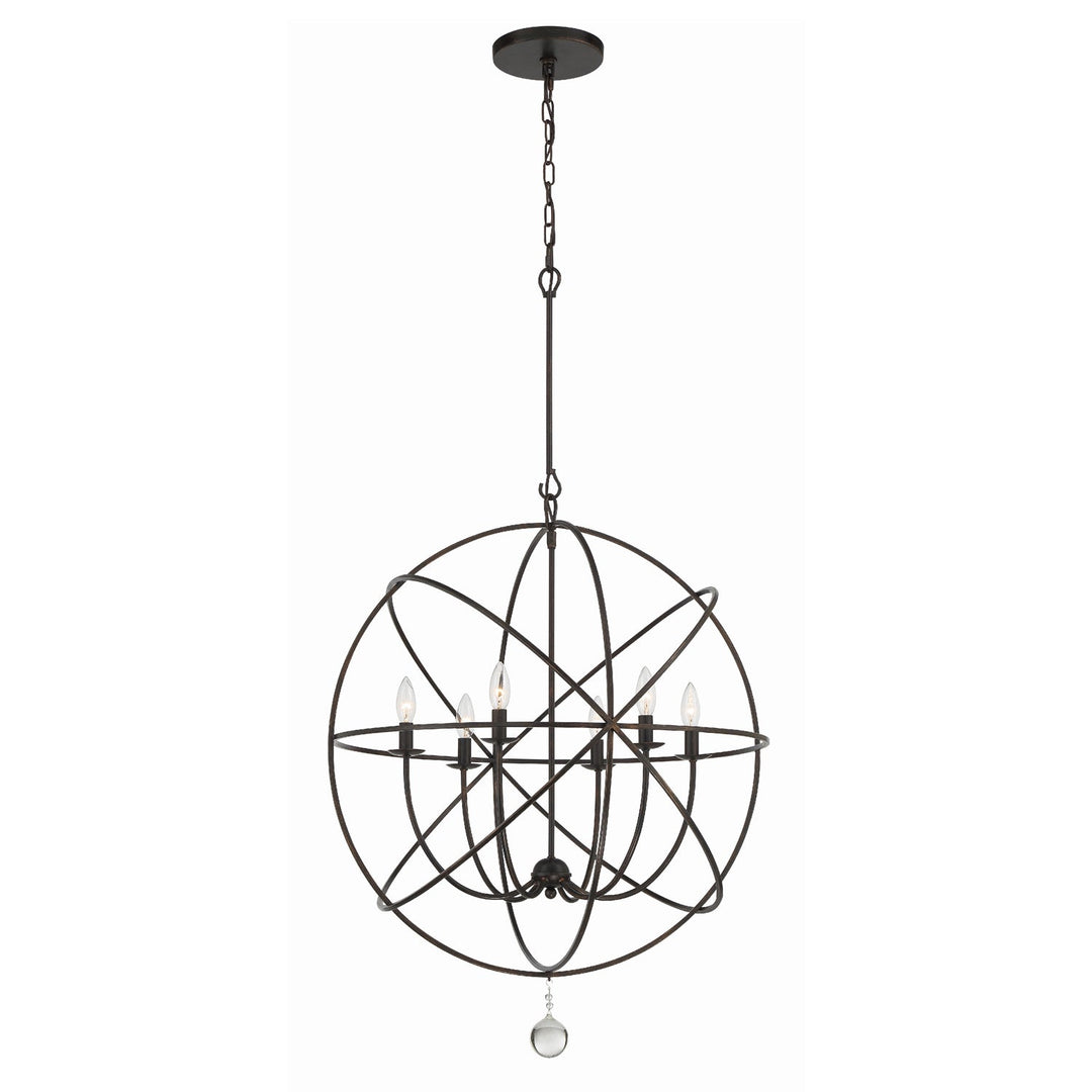 Crystorama Crystorama Solaris 6 Light English Bronze Sphere Chandelier
