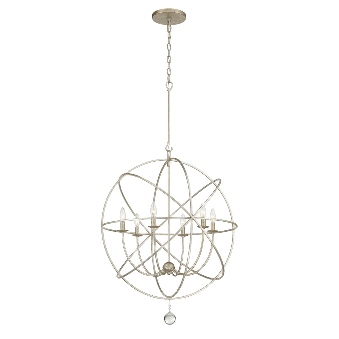 Crystorama Crystorama Solaris 6 Light Olde Silver Sphere Chandelier