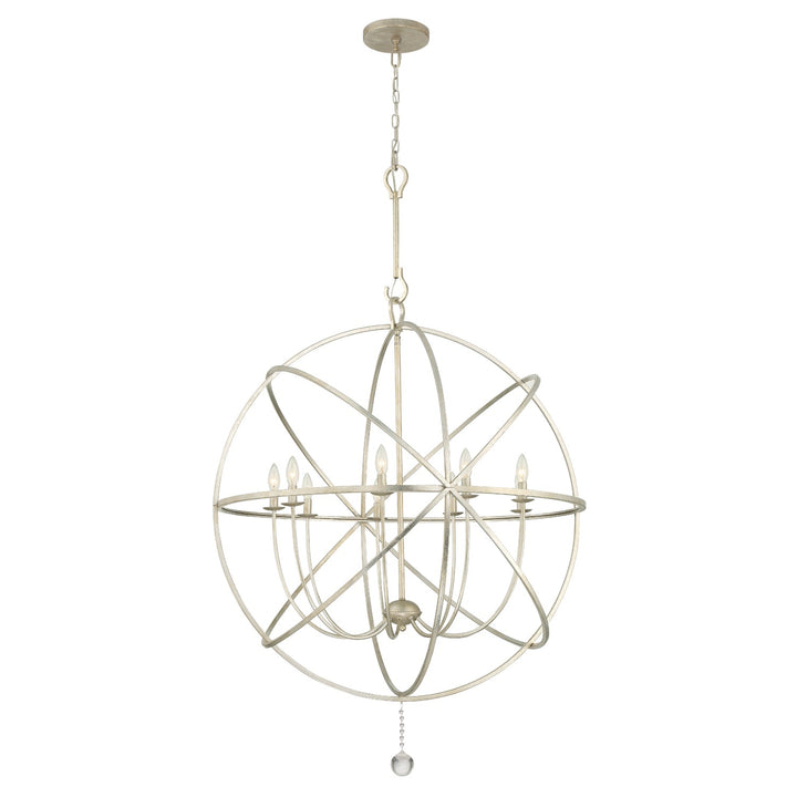Crystorama Crystorama Solaris 9 Light Olde Silver Sphere Chandelier