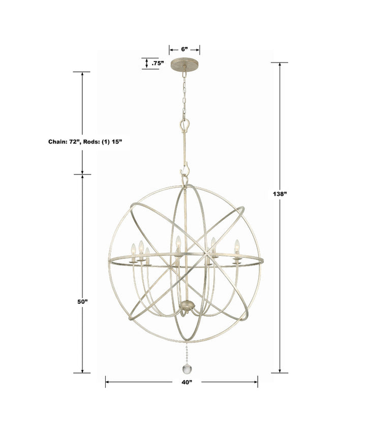 Crystorama Crystorama Solaris 9 Light Olde Silver Sphere Chandelier