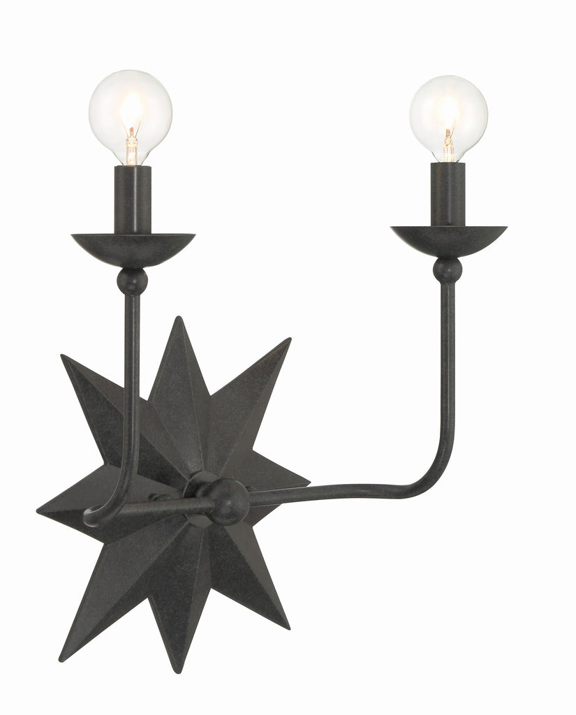 Crystorama Crystorama Astro 2 Light Black Sconce