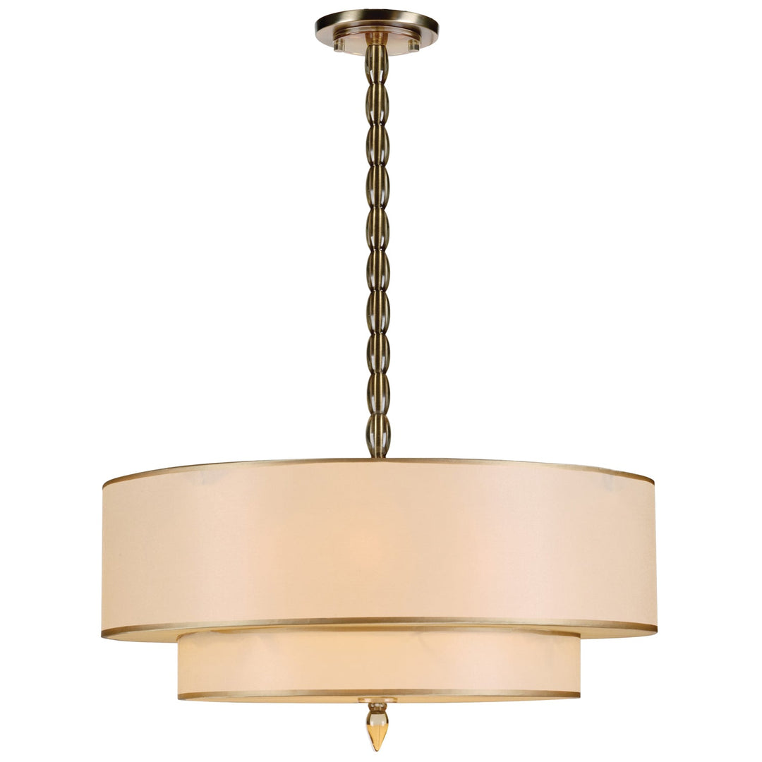 Crystorama Crystorama Luxo 5 Light Drum Shade Antique Brass Chandelier