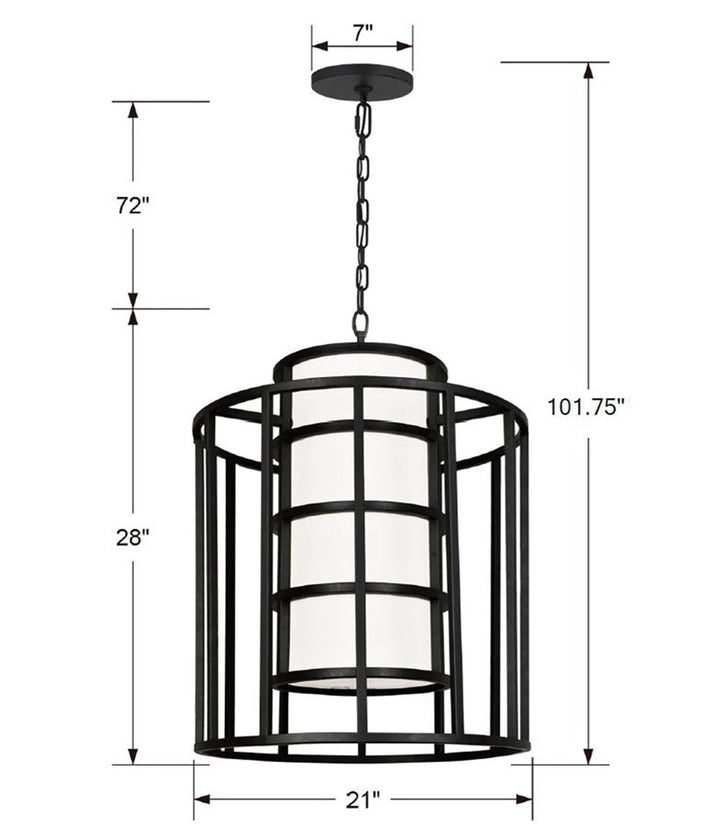 Crystorama Crystorama Brian Patrick Flynn Hulton 6 Light Matte Black Chandelier