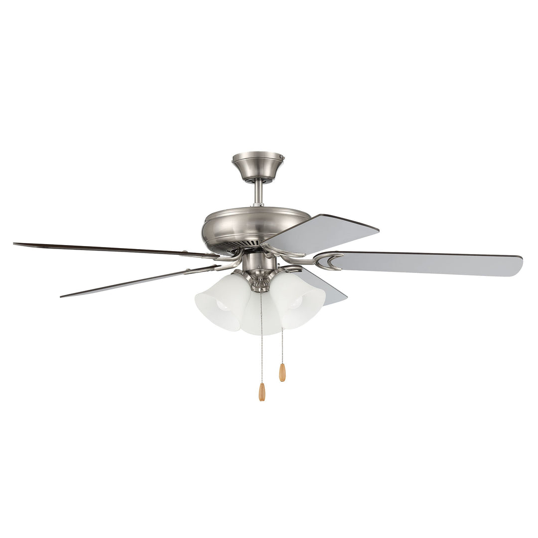 52" Decorator's Choice 3 Light in Brushed Polished Nickel w/ Brushed Nickel/Walnut Blades CRAFTMADE