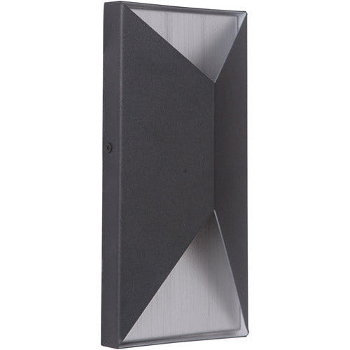 Peak 2 Light Small LED Outdoor Pocket Sconce in Textured Black/Brushed Aluminum CRAFTMADE