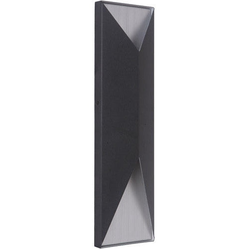 Peak 2 Light Large LED Outdoor Pocket Sconce in Textured Black/Brushed Aluminum CRAFTMADE