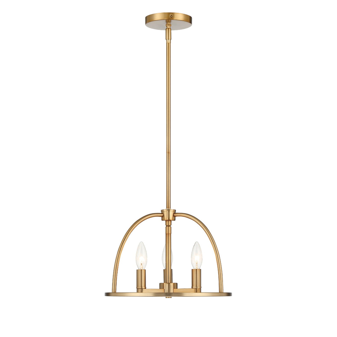 Crystorama Crystorama Abbott 3 Light Vibrant Gold Mini Chandelier