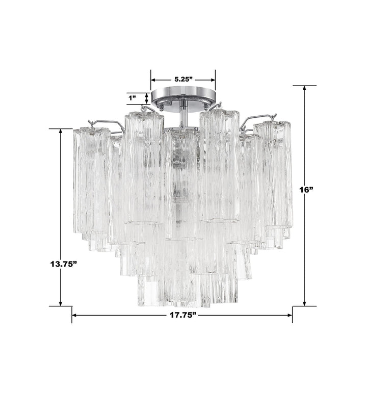 Addis 4 Light Polished Chrome Semi Flush Mount Crystorama