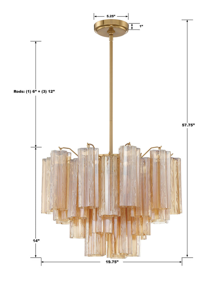 Crystorama Crystorama Addis 6 Light Aged Brass Chandelier