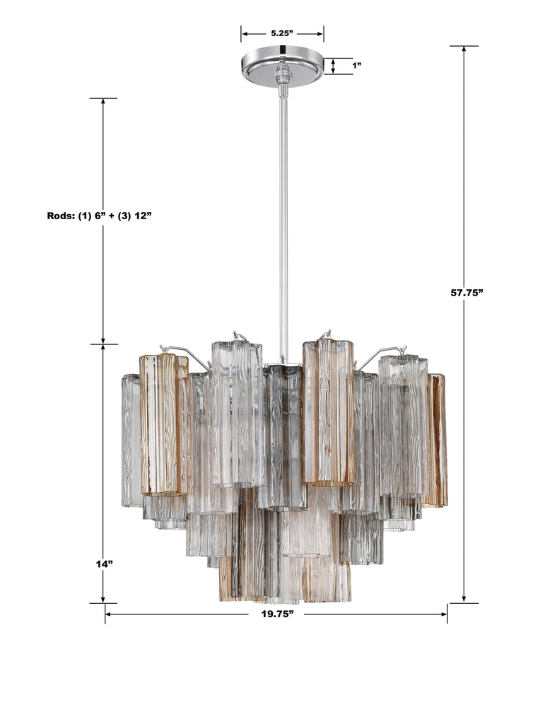 Crystorama Crystorama Addis 6 Light Polished Chrome Chandelier