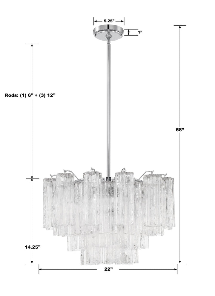 Crystorama Crystorama Addis 9 Light Polished Chrome Chandelier