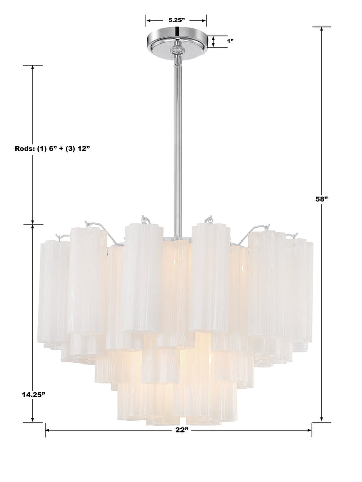 Crystorama Crystorama Addis 9 Light Polished Chrome Chandelier
