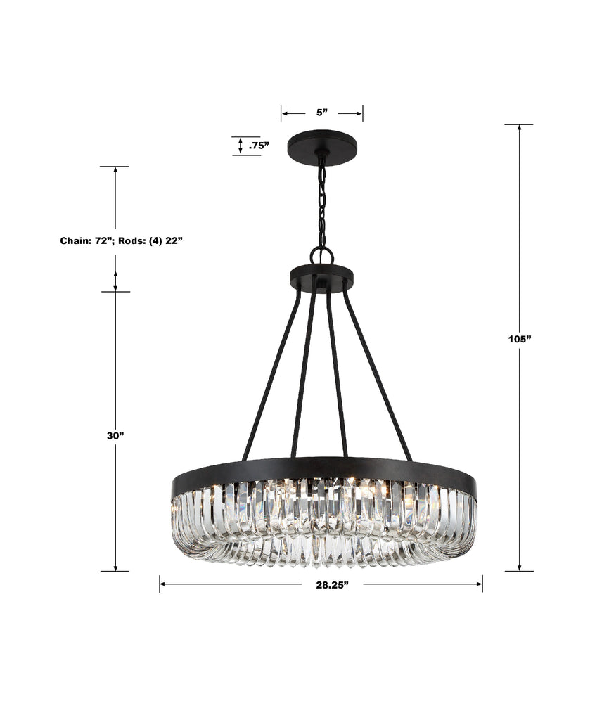 Crystorama Crystorama Alister 10 Light Charcoal Bronze Chandelier