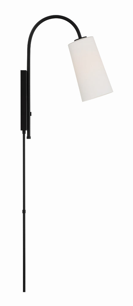 Crystorama Crystorama Alexa 1 Light Matte Black Task Sconce