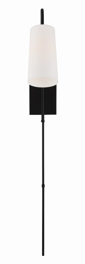 Crystorama Crystorama Alexa 1 Light Matte Black Task Sconce