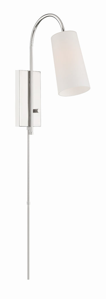 Crystorama Crystorama Alexa 1 Light Polished Nickel Task Sconce