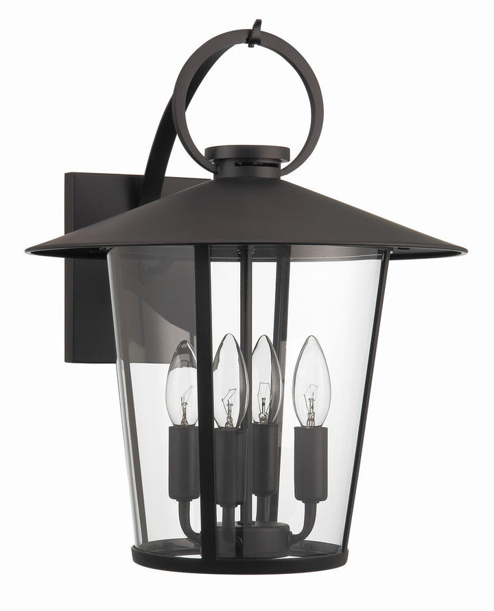 Andover 4 Light Matte Black Outdoor Sconce Crystorama