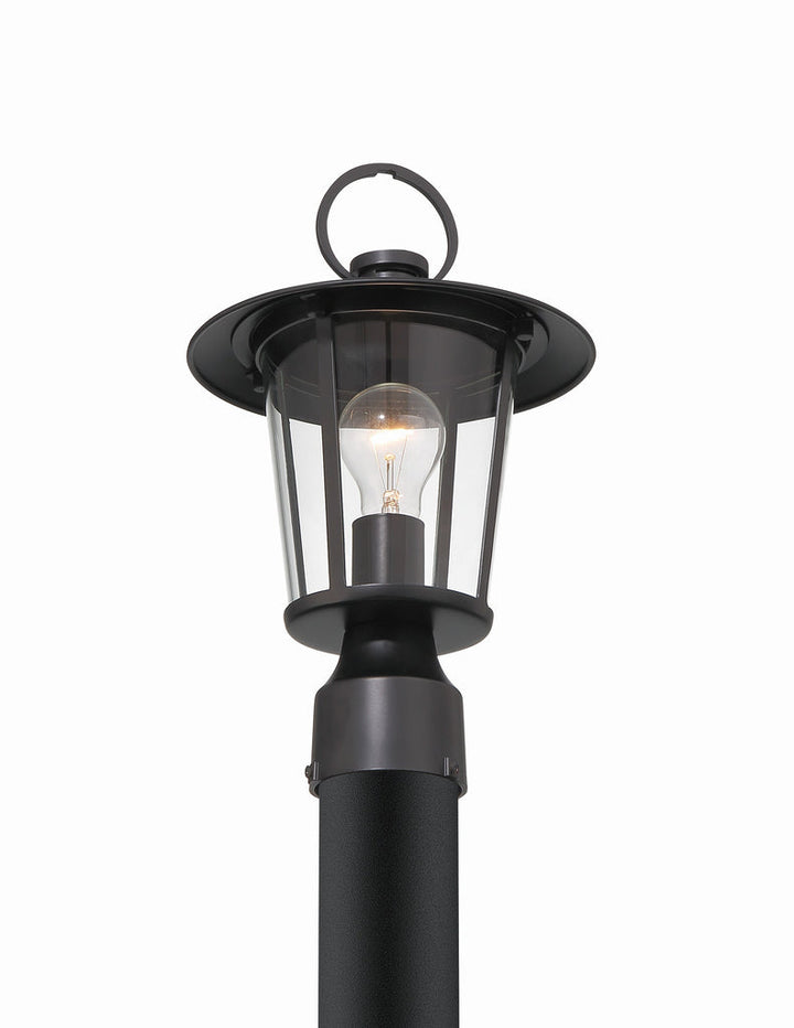 Andover 1 Light Matte Black Outdoor Post Crystorama